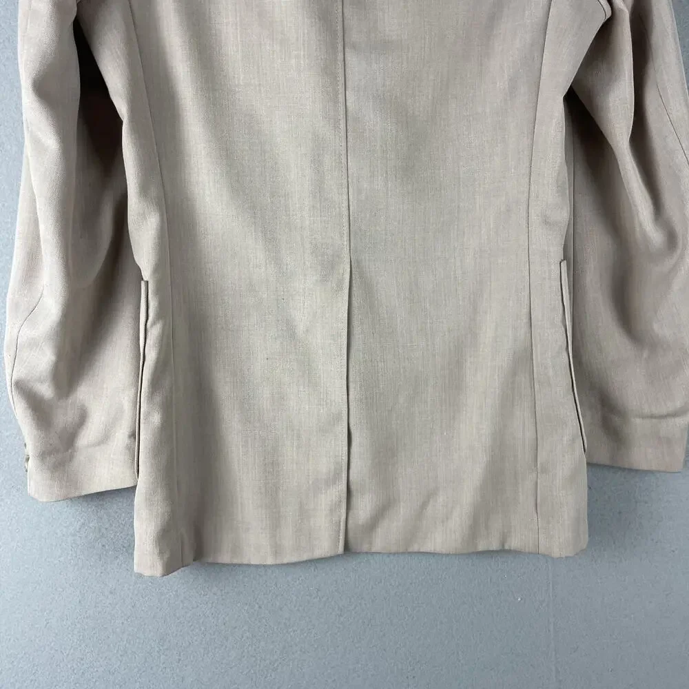 Vintage Angels Flight Blazer Jacket Mens 36R Beige 70s Tobias Kotzin USA Retro